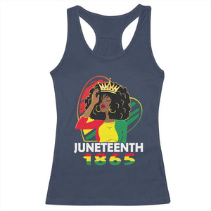 Queen Afro Racerback Tank Top Juneteenth 1865 TS01 Navy Print Your Wear