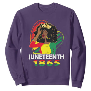 Queen Afro Sweatshirt Juneteenth 1865 TS01 Purple Printyourwear