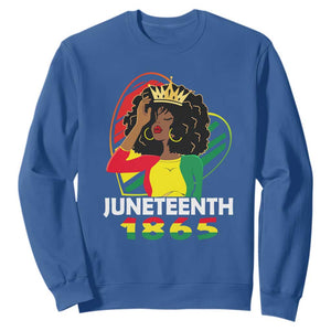 Queen Afro Sweatshirt Juneteenth 1865 TS01 Royal Blue Printyourwear