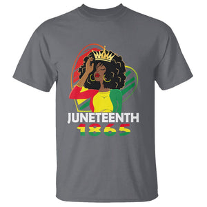 Queen Afro T Shirt Juneteenth 1865 TS01 Charcoal Printyourwear