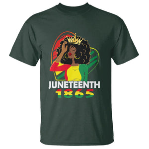 Queen Afro T Shirt Juneteenth 1865 TS01 Dark Forest Green Printyourwear