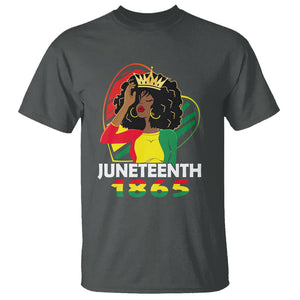 Queen Afro T Shirt Juneteenth 1865 TS01 Dark Heather Printyourwear