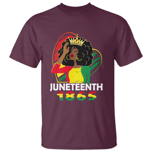 Queen Afro T Shirt Juneteenth 1865 TS01 Maroon Printyourwear