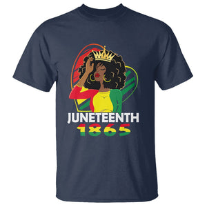 Queen Afro T Shirt Juneteenth 1865 TS01 Navy Printyourwear