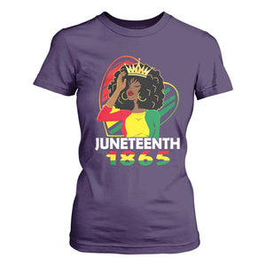 Queen Afro T Shirt For Women Juneteenth 1865 TS01 Purple Print Your Wear