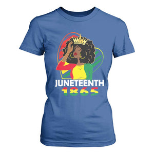 Queen Afro T Shirt For Women Juneteenth 1865 TS01 Royal Blue Print Your Wear
