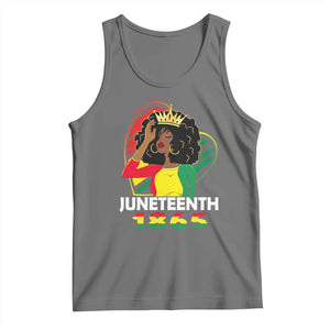 Queen Afro Tank Top Juneteenth 1865 TS01 Black Heather Print Your Wear