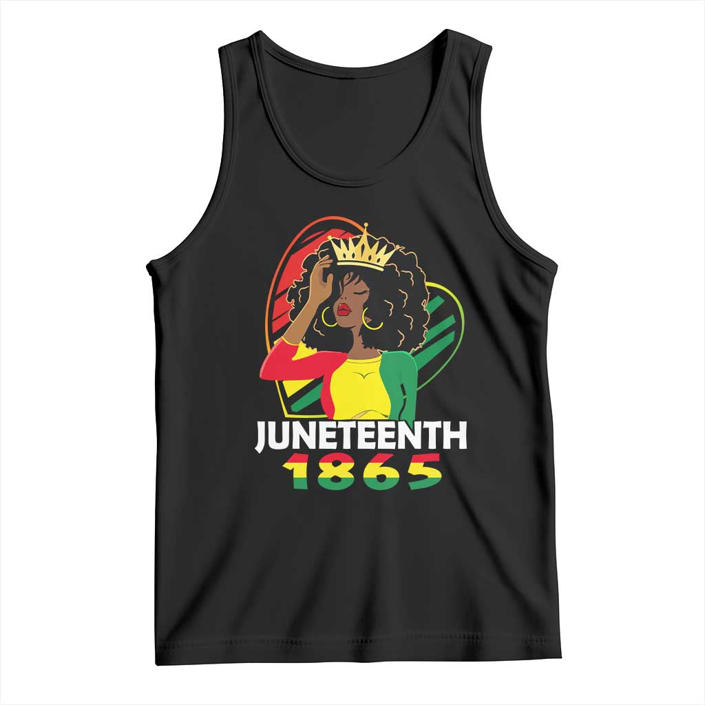 Queen Afro Tank Top Juneteenth 1865 TS01 Black Print Your Wear