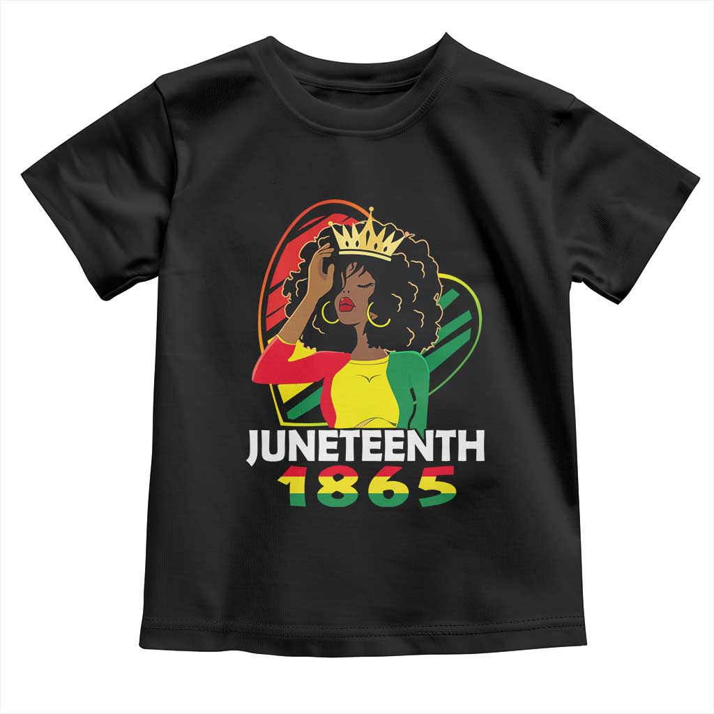 Queen Afro Toddler T Shirt Juneteenth 1865 TS01 Black Print Your Wear