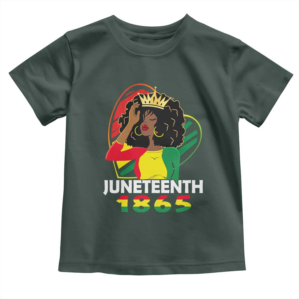 Queen Afro Toddler T Shirt Juneteenth 1865 TS01 Dark Forest Green Print Your Wear