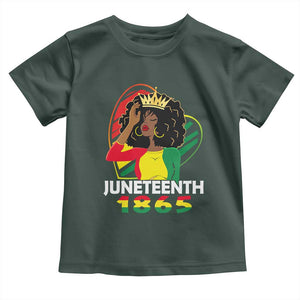 Queen Afro Toddler T Shirt Juneteenth 1865 TS01 Dark Forest Green Print Your Wear