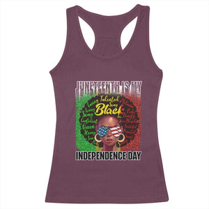 Juneteenth Is My Independence Day Racerback Tank Top For Black Queen Not July 4th TS01 Maroon Print Your Wear