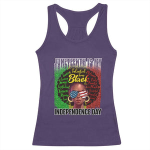 Juneteenth Is My Independence Day Racerback Tank Top For Black Queen Not July 4th TS01 Purple Print Your Wear