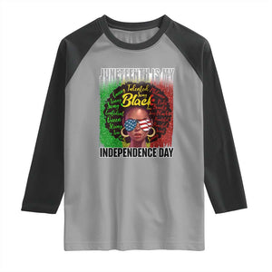 Juneteenth Is My Independence Day Raglan Shirt For Black Queen Not July 4th TS01 Sport Gray Black Print Your Wear
