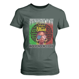 Juneteenth Is My Independence Day T Shirt For Women For Black Queen Not July 4th TS01 Dark Forest Green Print Your Wear