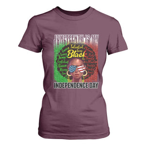 Juneteenth Is My Independence Day T Shirt For Women For Black Queen Not July 4th TS01 Maroon Print Your Wear