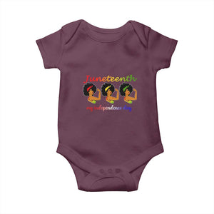 African American History Baby Onesie Juneteenth Is My Independence Day Freedom Black Women TS01 Maroon Print Your Wear
