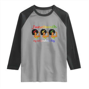 African American History Raglan Shirt Juneteenth Is My Independence Day Freedom Black Women TS01 Sport Gray Black Print Your Wear