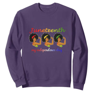 African American History Sweatshirt Happy Juneteenth Is My Independence Day Free Black Women TS01 Purple Printyourwear