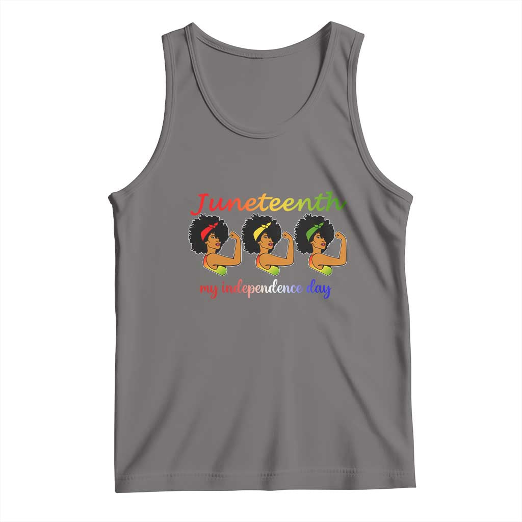African American History Tank Top Juneteenth Is My Independence Day Freedom Black Women TS01 Deep Heather Print Your Wear