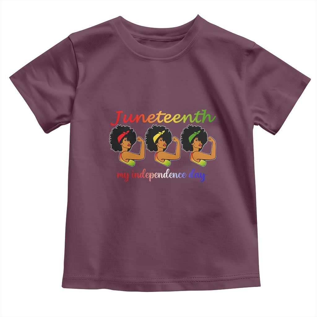 African American History Toddler T Shirt Juneteenth Is My Independence Day Freedom Black Women TS01 Maroon Print Your Wear