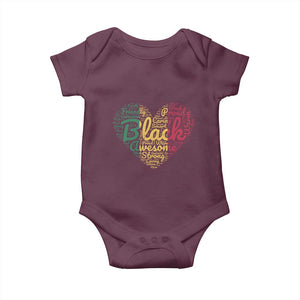 Black Awesome Strong Inspirational Baby Onesie African American Pride Juneteenth BHM TS01 Maroon Print Your Wear