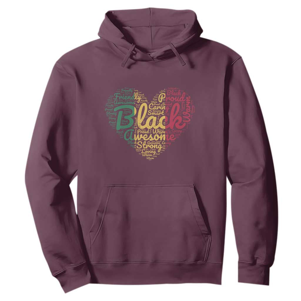 Black History Hoodie Cool Juneteenth with African Proud Heart TS01 Maroon Printyourwear