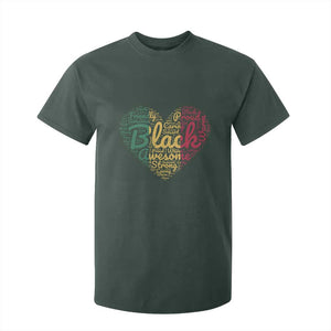 Black Awesome Strong Inspirational T Shirt For Kid African American Pride Juneteenth BHM TS01 Dark Forest Green Print Your Wear