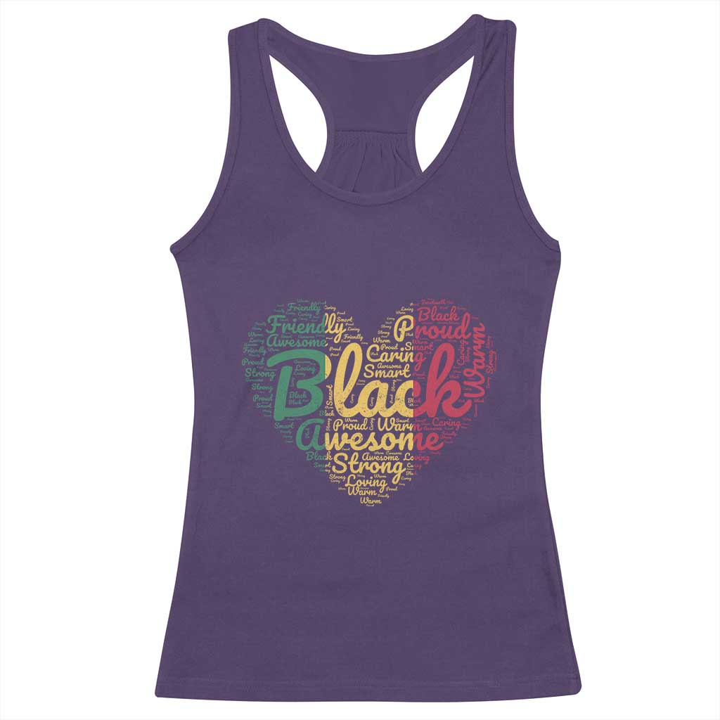 Black Awesome Strong Inspirational Racerback Tank Top African American Pride Juneteenth BHM TS01 Purple Print Your Wear