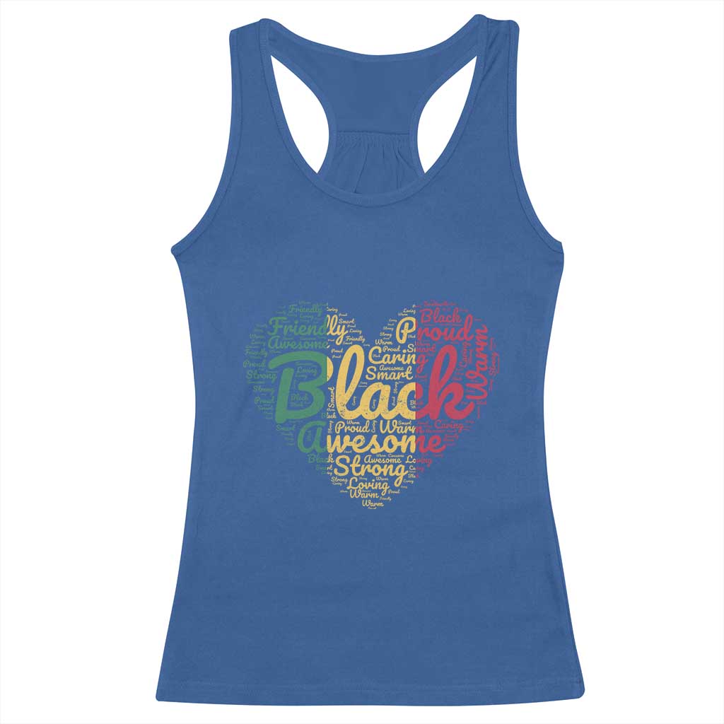 Black Awesome Strong Inspirational Racerback Tank Top African American Pride Juneteenth BHM TS01 Royal Blue Print Your Wear