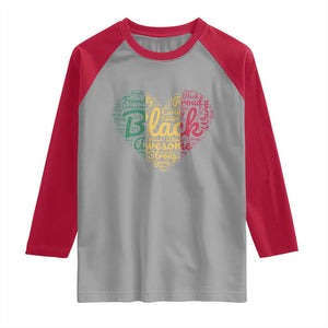 Black Awesome Strong Inspirational Raglan Shirt African American Pride Juneteenth BHM TS01 Sport Gray Red Print Your Wear