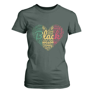 Black Awesome Strong Inspirational T Shirt For Women African American Pride Juneteenth BHM TS01 Dark Forest Green Print Your Wear