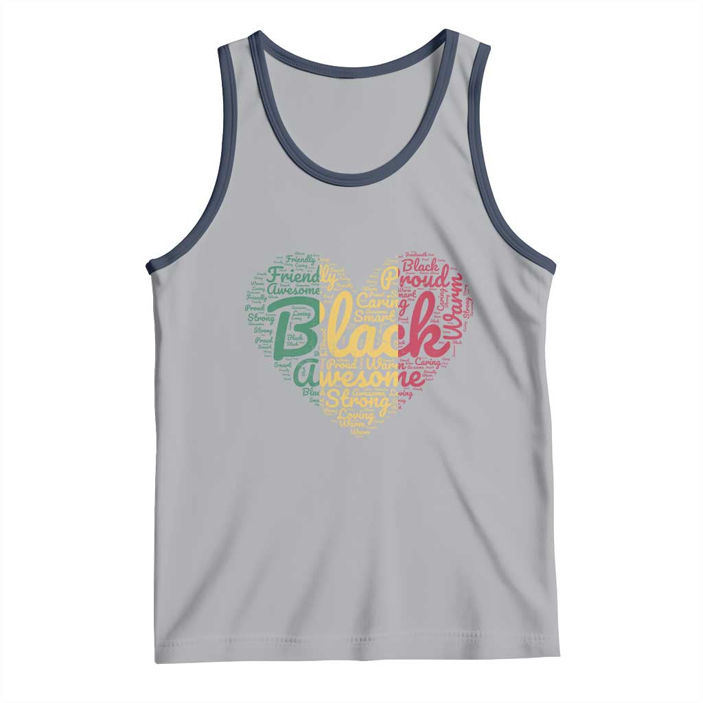 Black Awesome Strong Inspirational Tank Top African American Pride Juneteenth BHM TS01 Athletic Heather Navy Print Your Wear