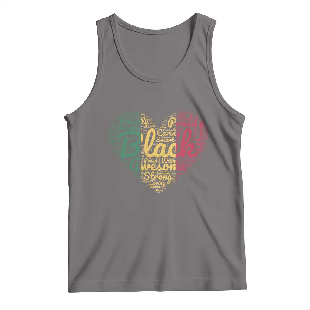 Black Awesome Strong Inspirational Tank Top African American Pride Juneteenth BHM TS01 Deep Heather Print Your Wear