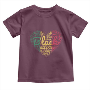 Black Awesome Strong Inspirational Toddler T Shirt African American Pride Juneteenth BHM TS01 Maroon Print Your Wear