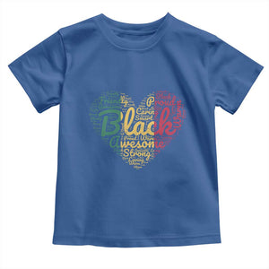 Black Awesome Strong Inspirational Toddler T Shirt African American Pride Juneteenth BHM TS01 Royal Blue Print Your Wear