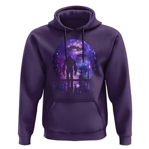 Alien And Bigfoot Full Moon Sasquatch UFO Hoodie TS01 Purple Print Your Wear