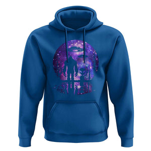 Alien And Bigfoot Full Moon Sasquatch UFO Hoodie TS01 Royal Blue Print Your Wear