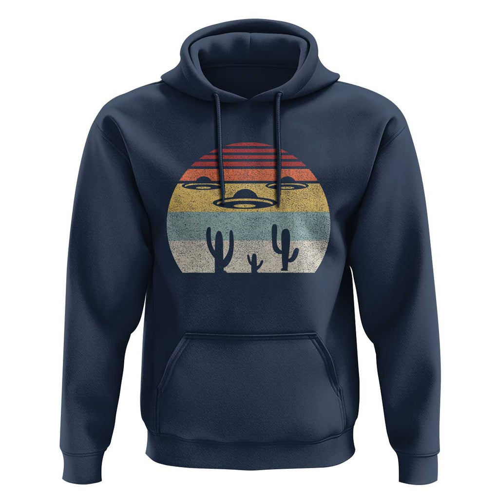Vintage Retro UFO Alien Desert Hoodie TS01 Navy Print Your Wear