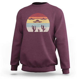 Vintage Retro UFO Alien Desert Sweatshirt TS01 Maroon Print Your Wear