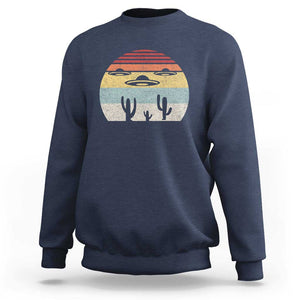 Vintage Retro UFO Alien Desert Sweatshirt TS01 Navy Print Your Wear