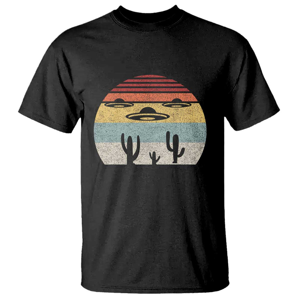 Vintage Retro UFO Alien Desert T Shirt TS01 Black Print Your Wear