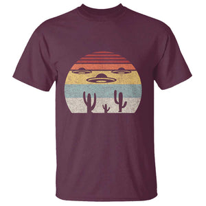 Vintage Retro UFO Alien Desert T Shirt TS01 Maroon Print Your Wear