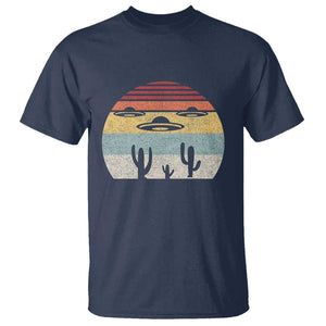 Vintage Retro UFO Alien Desert T Shirt TS01 Navy Print Your Wear