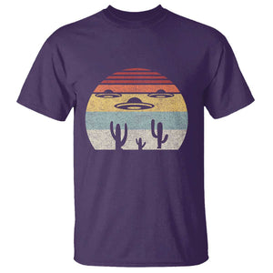 Vintage Retro UFO Alien Desert T Shirt TS01 Purple Print Your Wear