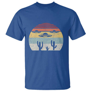Vintage Retro UFO Alien Desert T Shirt TS01 Royal Blue Print Your Wear