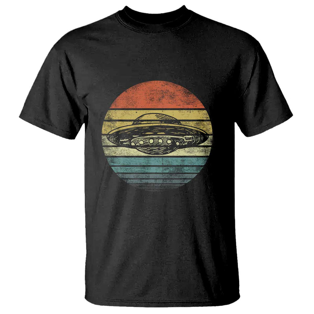 UFO Gifts Retro Sunset Funny Alien UFO Hunter Silhouette T Shirt TS01 Black Print Your Wear