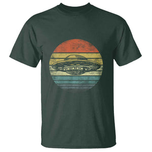 UFO Gifts Retro Sunset Funny Alien UFO Hunter Silhouette T Shirt TS01 Dark Forest Green Print Your Wear