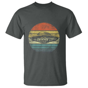 UFO Gifts Retro Sunset Funny Alien UFO Hunter Silhouette T Shirt TS01 Dark Heather Print Your Wear