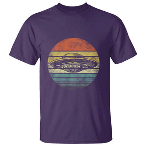 UFO Gifts Retro Sunset Funny Alien UFO Hunter Silhouette T Shirt TS01 Purple Print Your Wear